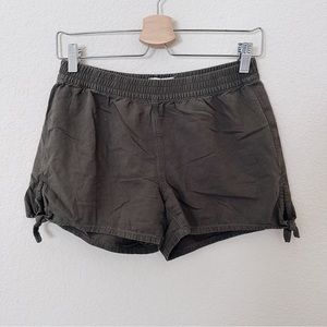 Madewell Green Tie Side Cotton Blend Shorts Size XS